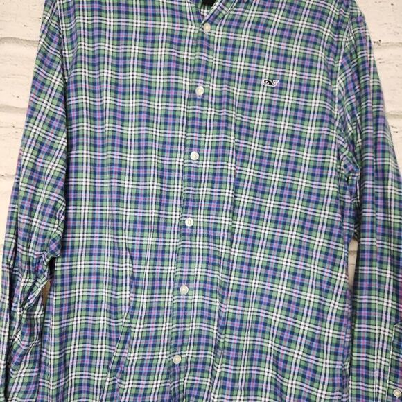 Vineyard Vines Slim Fit Whale Shirt Mens Large Long Sleeve Button Up Cotton - Picture 4 of 14